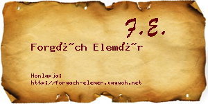 Forgách Elemér névjegykártya
