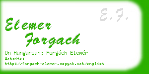 elemer forgach business card