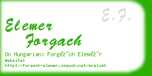 elemer forgach business card